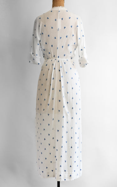 Robe en coton bleuet des années 1910