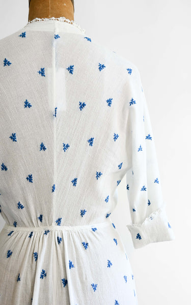 Robe en coton bleuet des années 1910