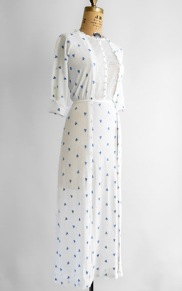 Robe en coton bleuet des années 1910