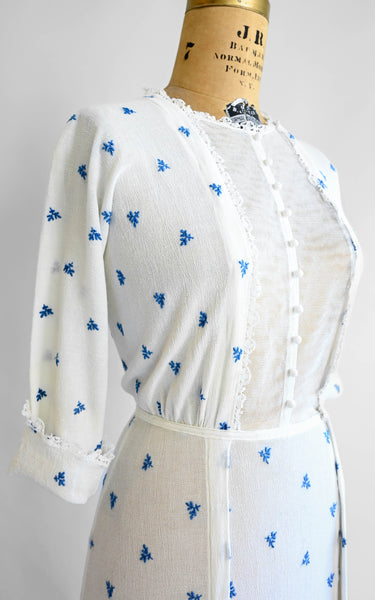 Robe en coton bleuet des années 1910