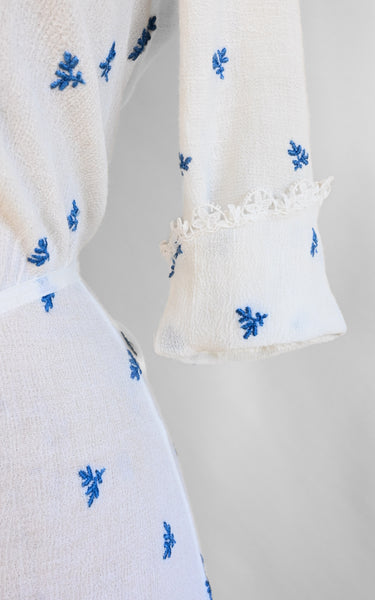 Robe en coton bleuet des années 1910