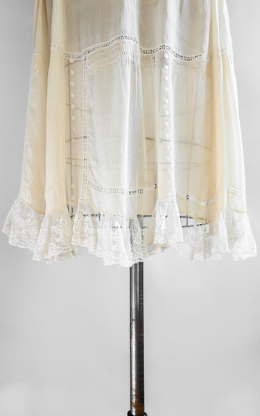 1910s Buttercream Silk Slip
