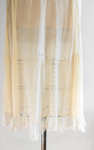 1910s Buttercream Silk Slip