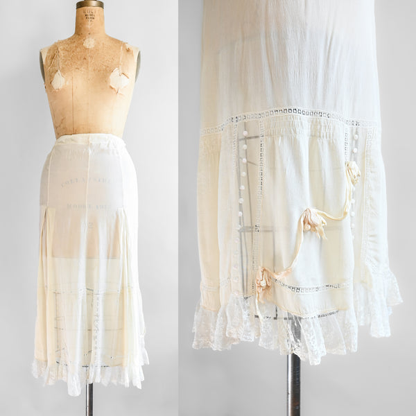 1910s Buttercream Silk Slip