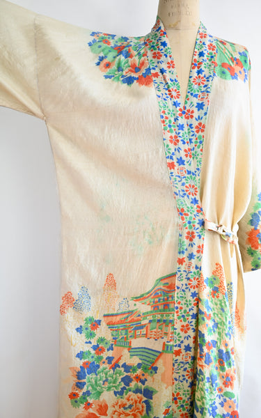1920s Parfaire Pongee Silk Robe
