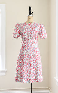 vintage 30s red floral dress