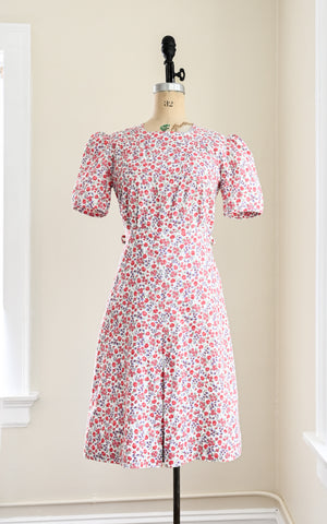 vintage 30s red floral dress