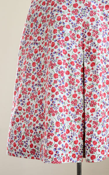 vintage 30s red floral dress