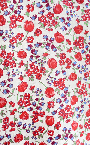 vintage 30s red floral feedsack
