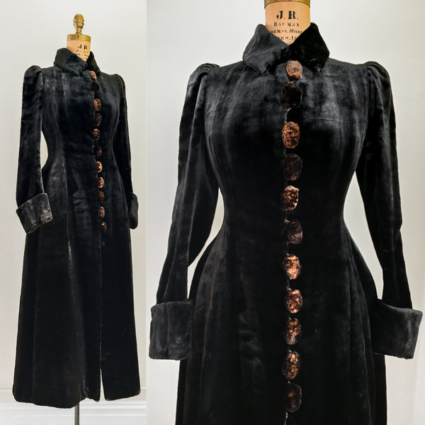 1890s Cattail Plush Coat