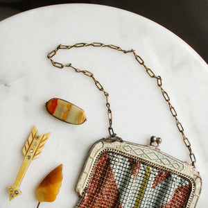 Whiting and Davis Antique Purse and Brooches