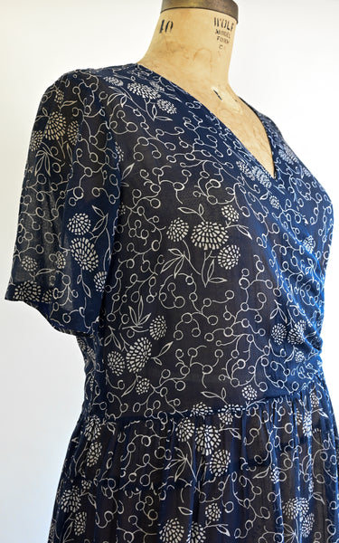 Robe Dahlias de minuit des années 1920