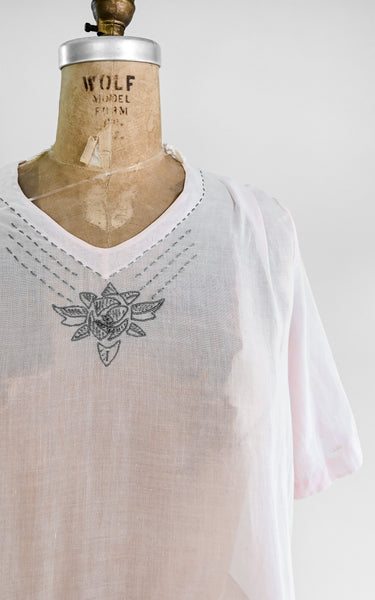 1920s Rose Litho Top
