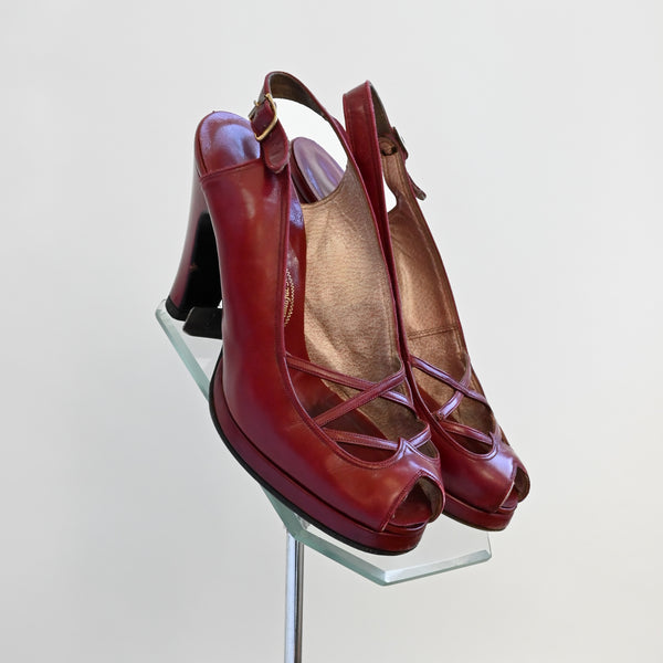 1940s Cerise Heels