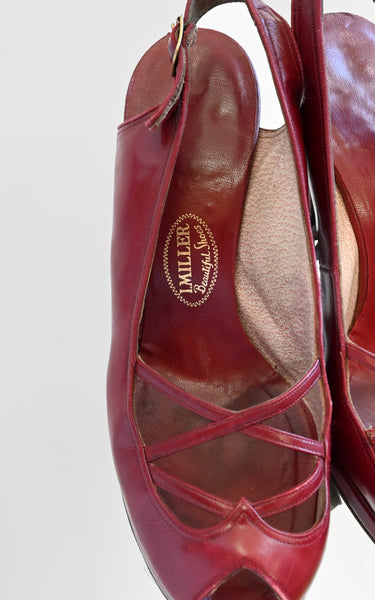 1940s Cerise Heels