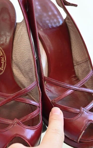 1940s Cerise Heels